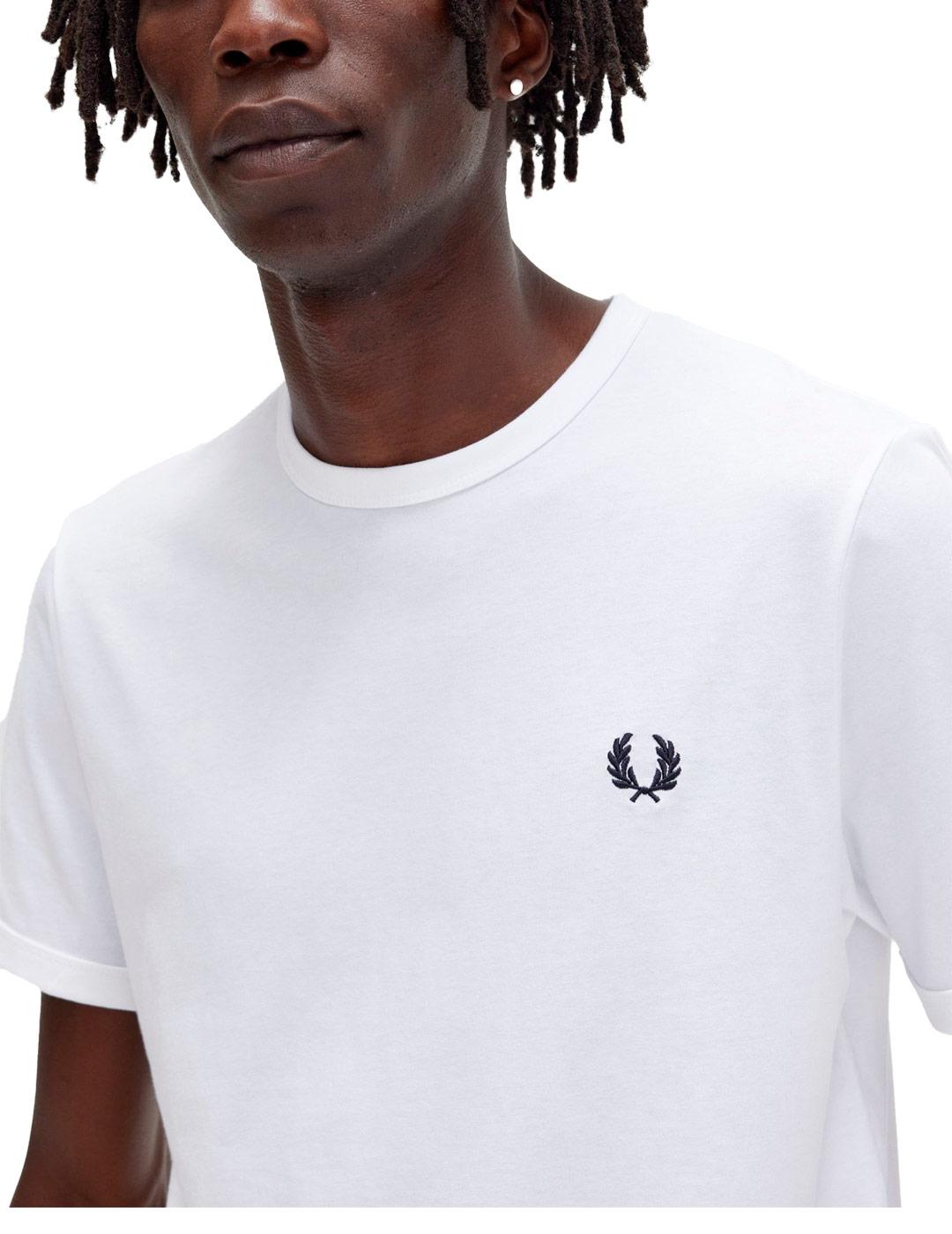 T-Shirt Fred Perry Ringer blanc